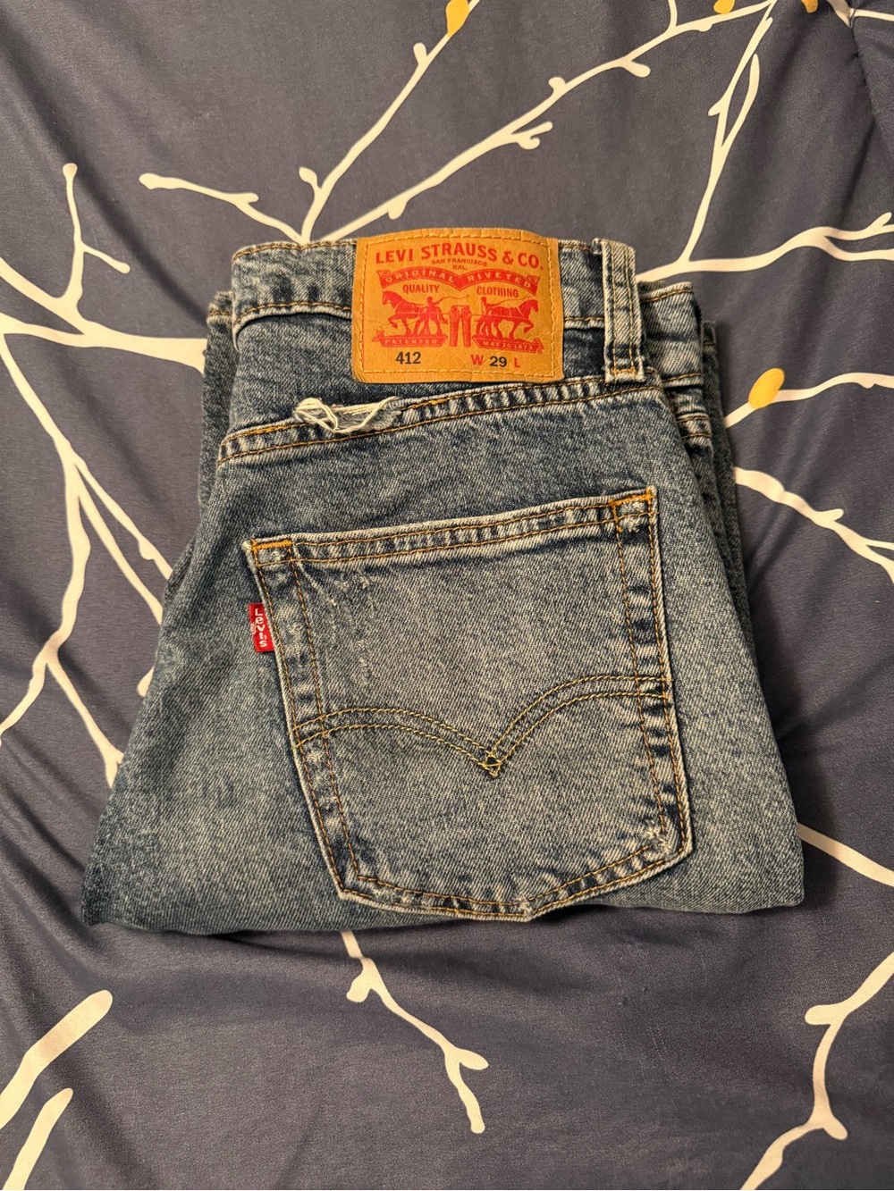 Levi's 412 Men’s Light Blue Denim Jean Shorts